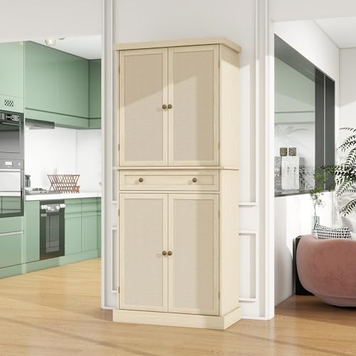 Charcoal Grey Pantry Cabinet with Wine Rack T285