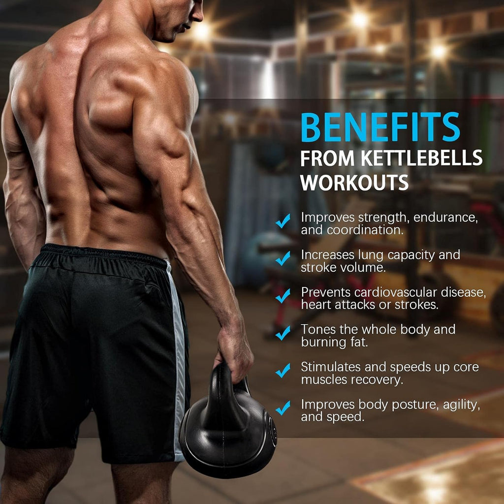 35lbs Kettlebell Weights with Wide Flat Base Textured Grip K946653