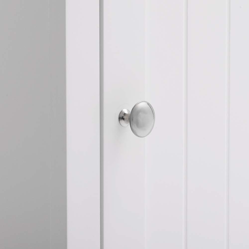 White Tall Bathroom Storage Cabinet with Doors and Shelves Y932