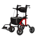Blue 2 in 1 Rollator Walker & Transport Chair with 10” Non-Pneumatic Wheels I470430