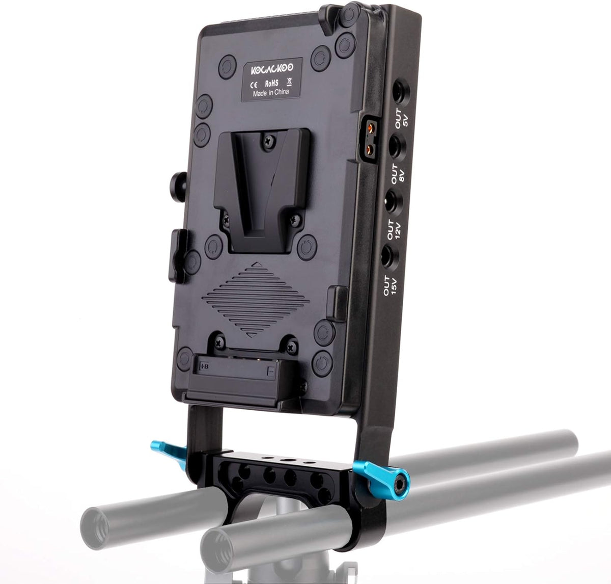 V-Mount Lock Battery Plate Power Supply Splitter Adapter with 15mm Rod Clamp V333770