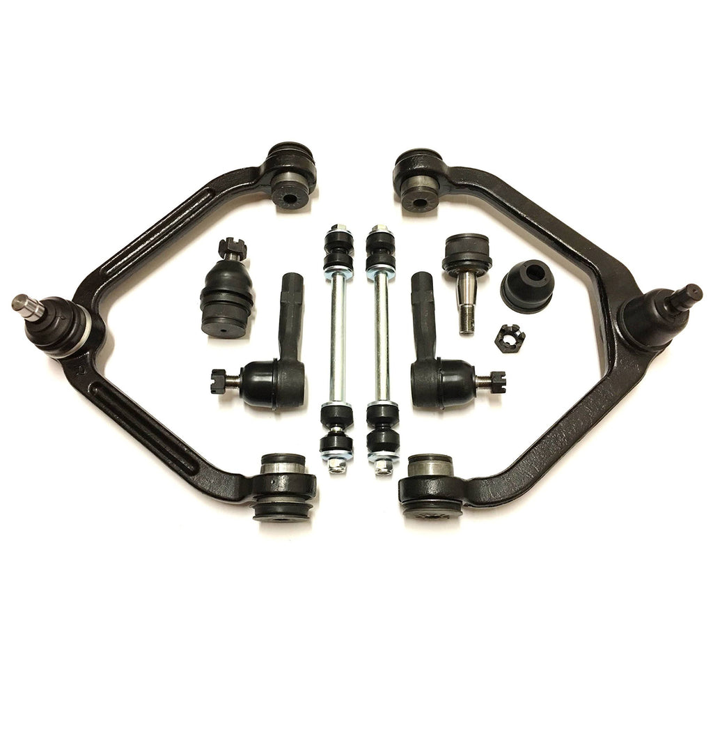 8 Piece Front Upper Control Arm and Ball Joint Assemblies Sway Bar Links Tie Rod Ends W2798