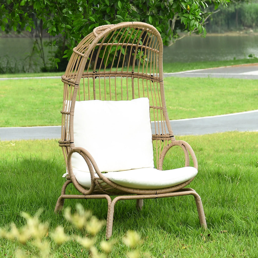 Oversized Wicker Egg Chair with Steel Frame G694990