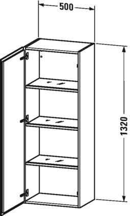 Semi-tall Cabinet, 1 Door J9701