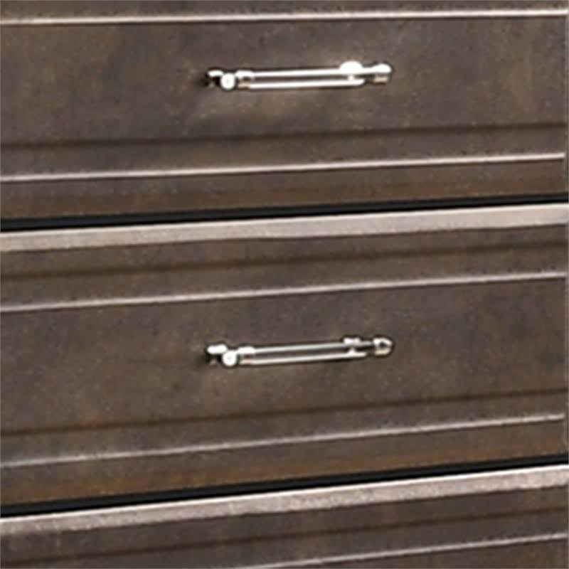 5 Drawer Chest in Dark Gray and Metallic Brown Wood C843030