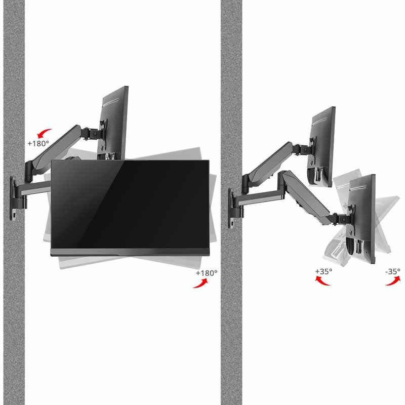 Dual Monitor Wall Mount Bracket for 2 LCD Displays X8130