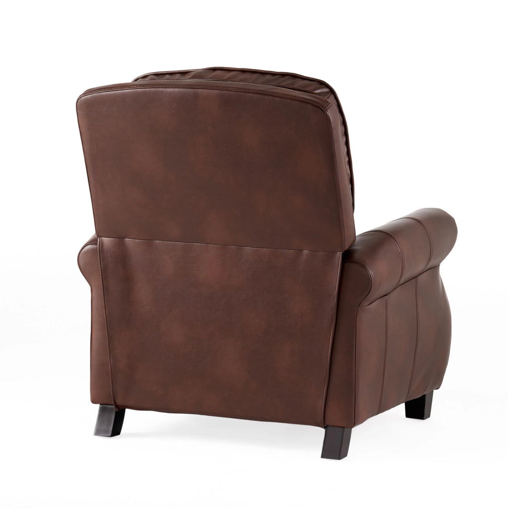Multibrown and Dark Brown Faux Leather Recliner N841