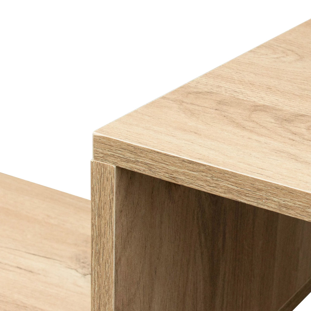 Oak L-Shaped Display Shelf Bookcase H42321