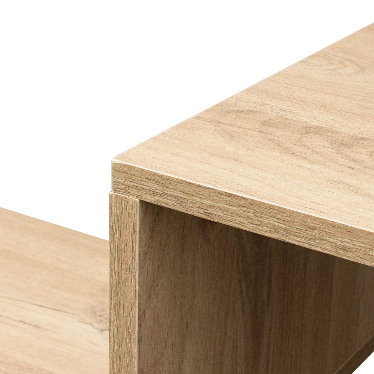 Oak L-Shaped Display Shelf Bookcase H42321