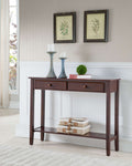 Wood Console Entryway Table with 2 Drawers & Lower Shelf U225