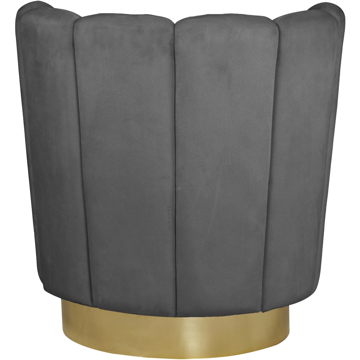 Velvet Upholstered Accent Chair with Gold Steel Swivel Base Y314751