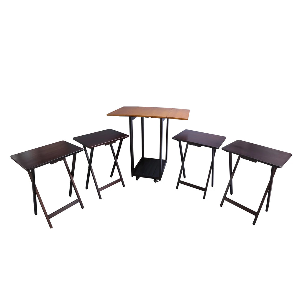Solid Wood 5-Piece Snack Table Set Q185