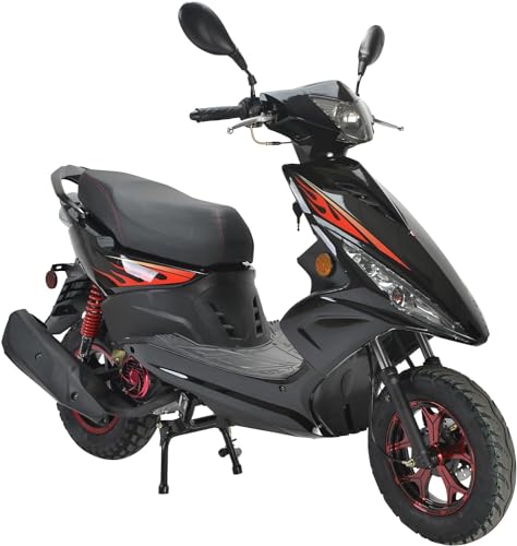 150cc Gas Moped Scooter with 10 inches Aluminum Wheels Black D7104