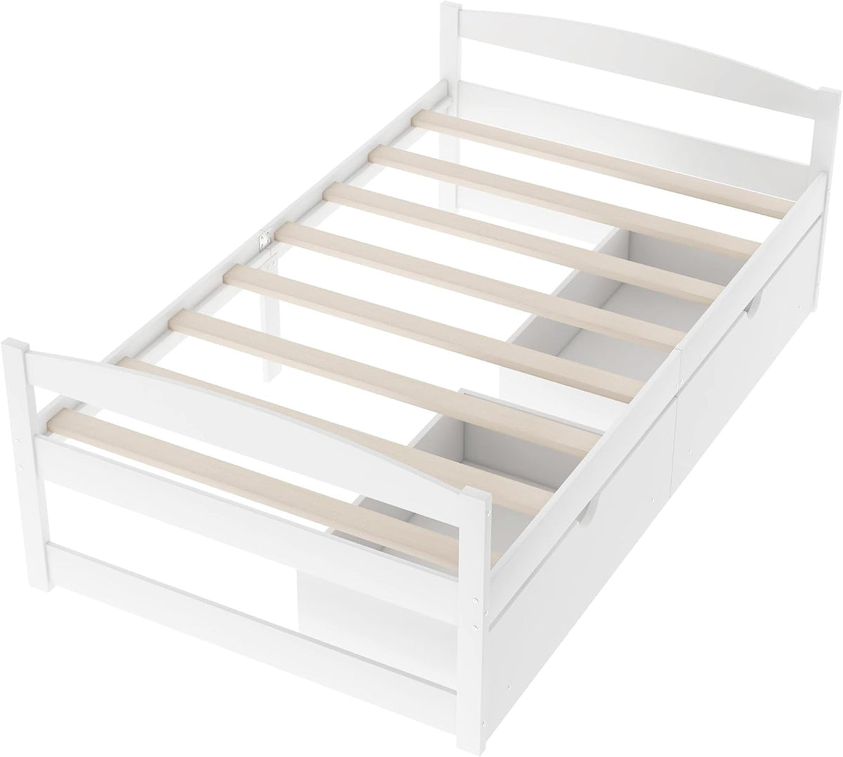 White Twin Size Wood Daybed with 2 Drawers M16373