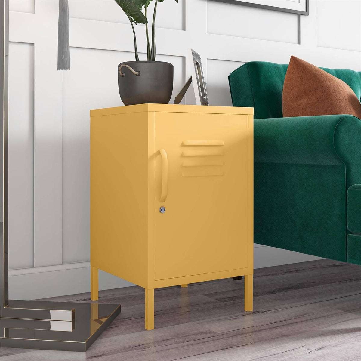 Blue Metal Locker End Table J2827