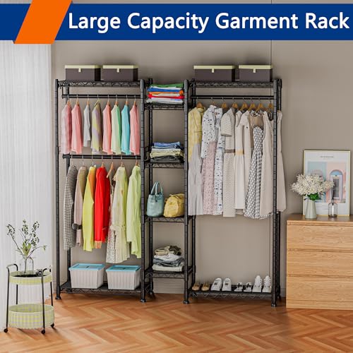 Silver Metal Heavy Duty Wire Garment Rack B13113