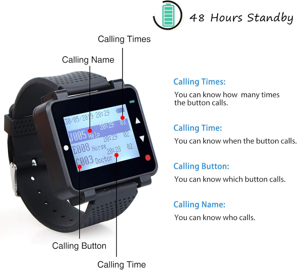 Wireless Caregiver Pager with 2 SOS Call Buttons L4040