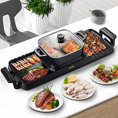 Electric Grill Hot Pot 2 in 1, Non-Stick Pan R9556