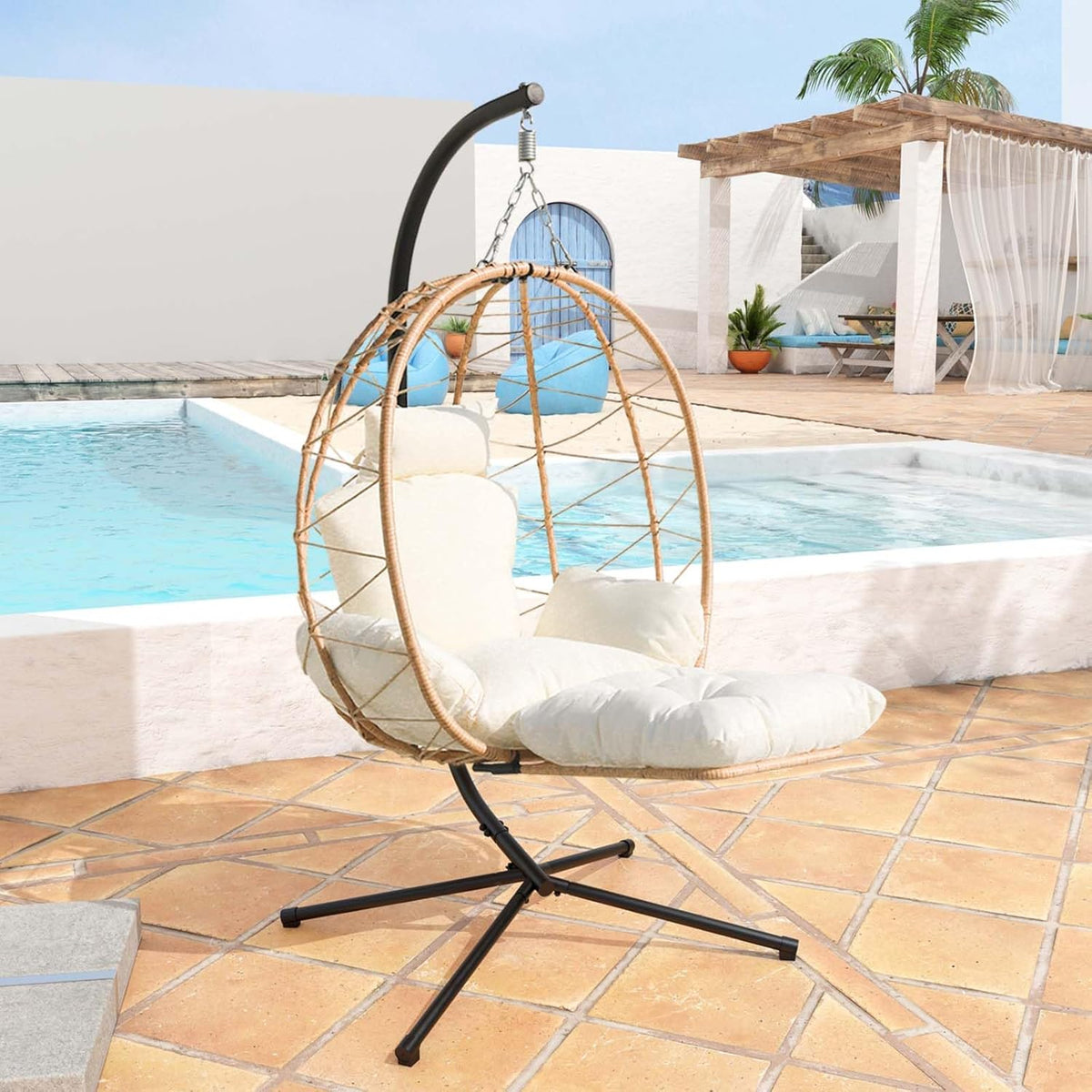 Small Hanging Egg Chair with Stand W73220