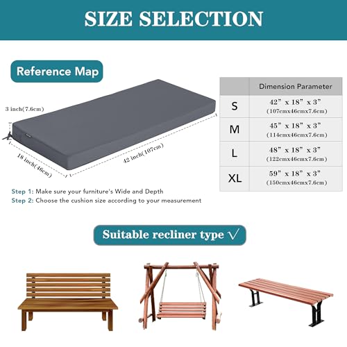 Navy Waterproof Bench Cushion 59 x 18 Inch K651471