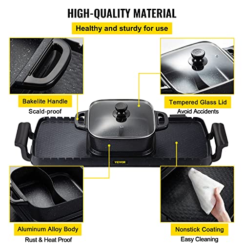 Electric Grill Hot Pot 2 in 1, Non-Stick Pan R9556