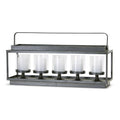 Candle Holder Iron/Glass P91498