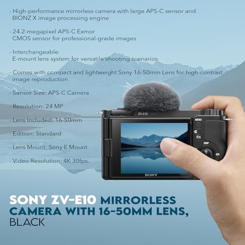 Black APS-C Mirrorless Interchangeable Lens Vlogging Camera with 16-50mm Lens V234723