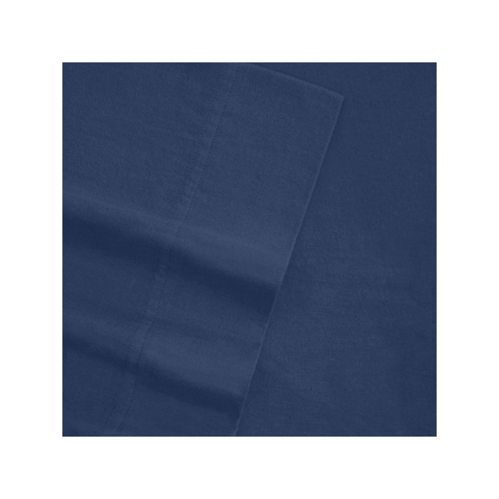 Navy California King Flannel Sheet Set Q335