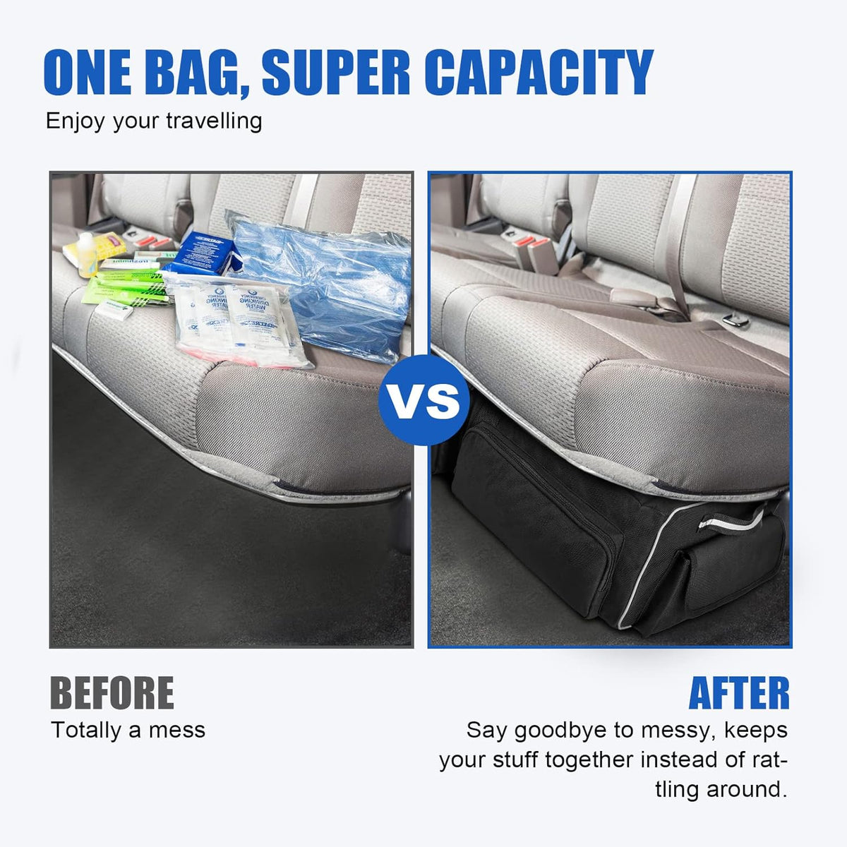 Under Seat Storage Bag with Refrigerated Bag Black F4577