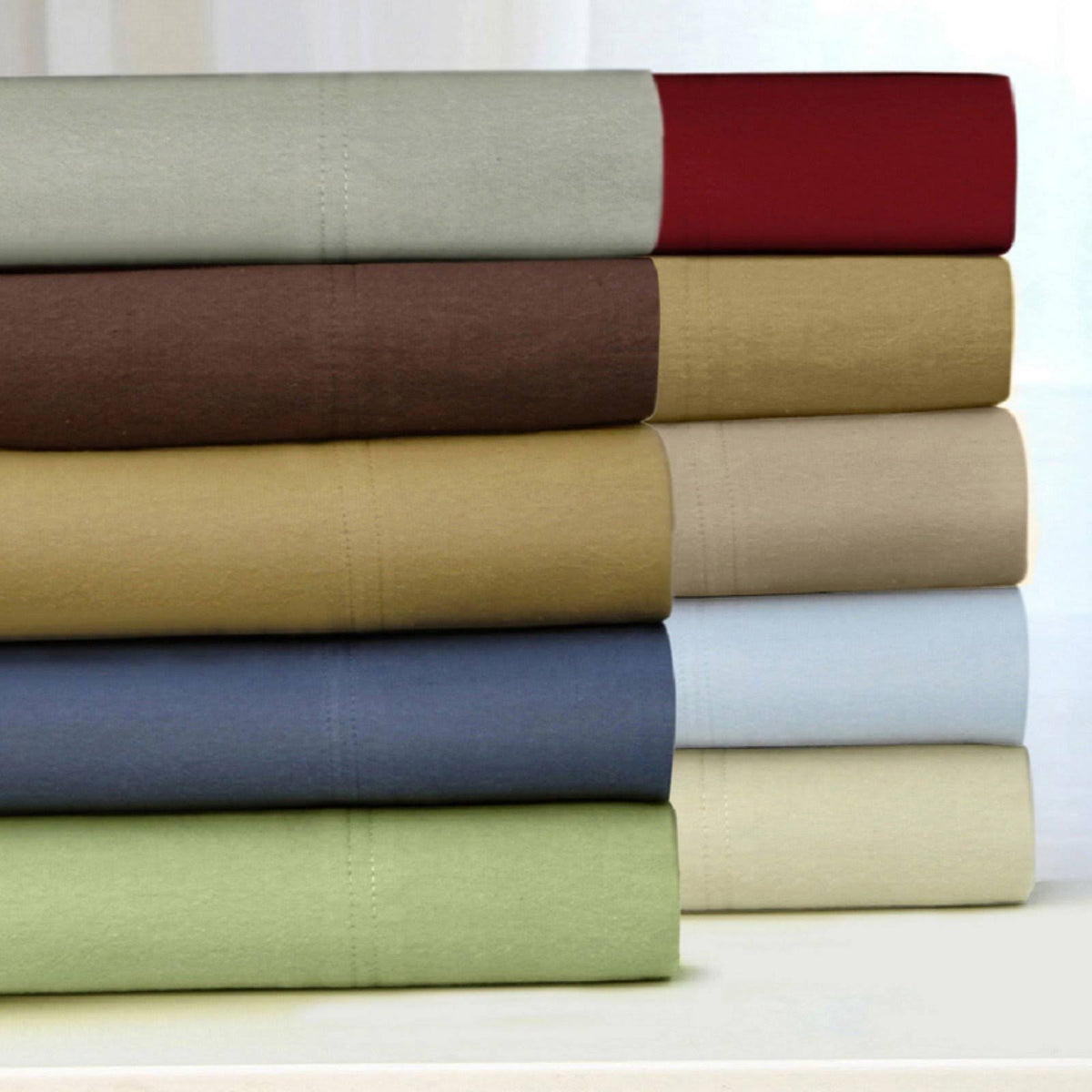 Navy California King Flannel Sheet Set Q335