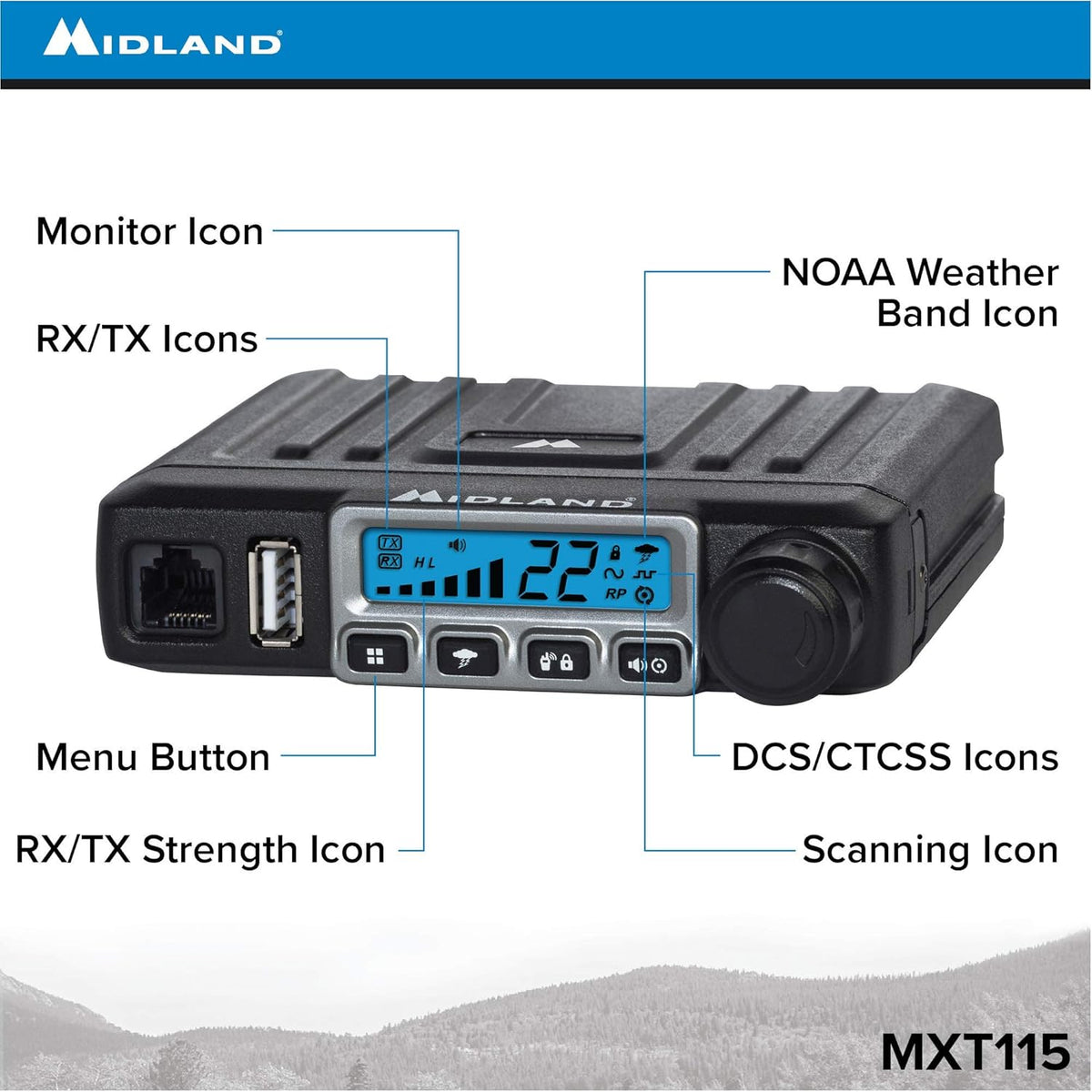 15 Watt GMRS Two-Way Radio with Magnetic Mount Antenna D91196