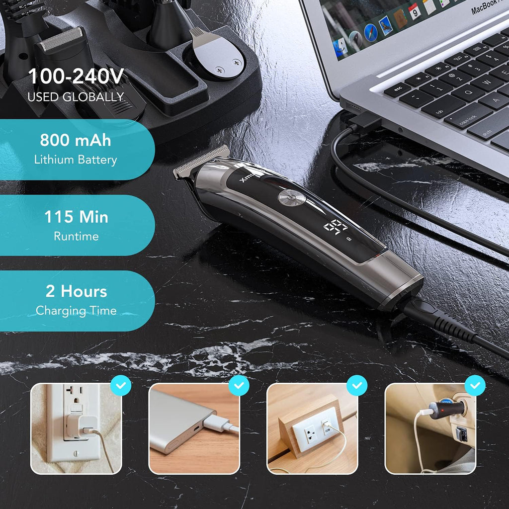 Electric Beard Trimmer, All-in-1 Multi-Grooming Hair Trimmer Kit, Cordless Clippers with Waterproof Y313808