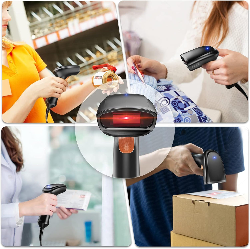 Handheld 1D Barcode Scanner with USB Cable Pack of 2 V563684