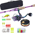 Carbon Fiber 4 Piece Spinning Fishing Rod Reel Combo U64541