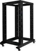 22U 4-Post Open Frame Server Network Rack with Casters Black A261474