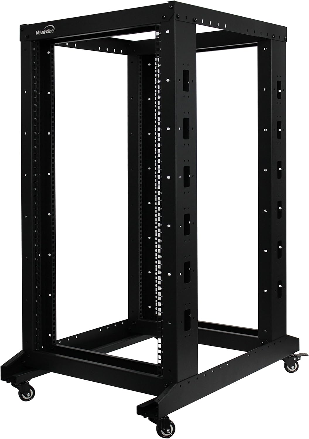 22U 4-Post Open Frame Server Network Rack with Casters Black A261474