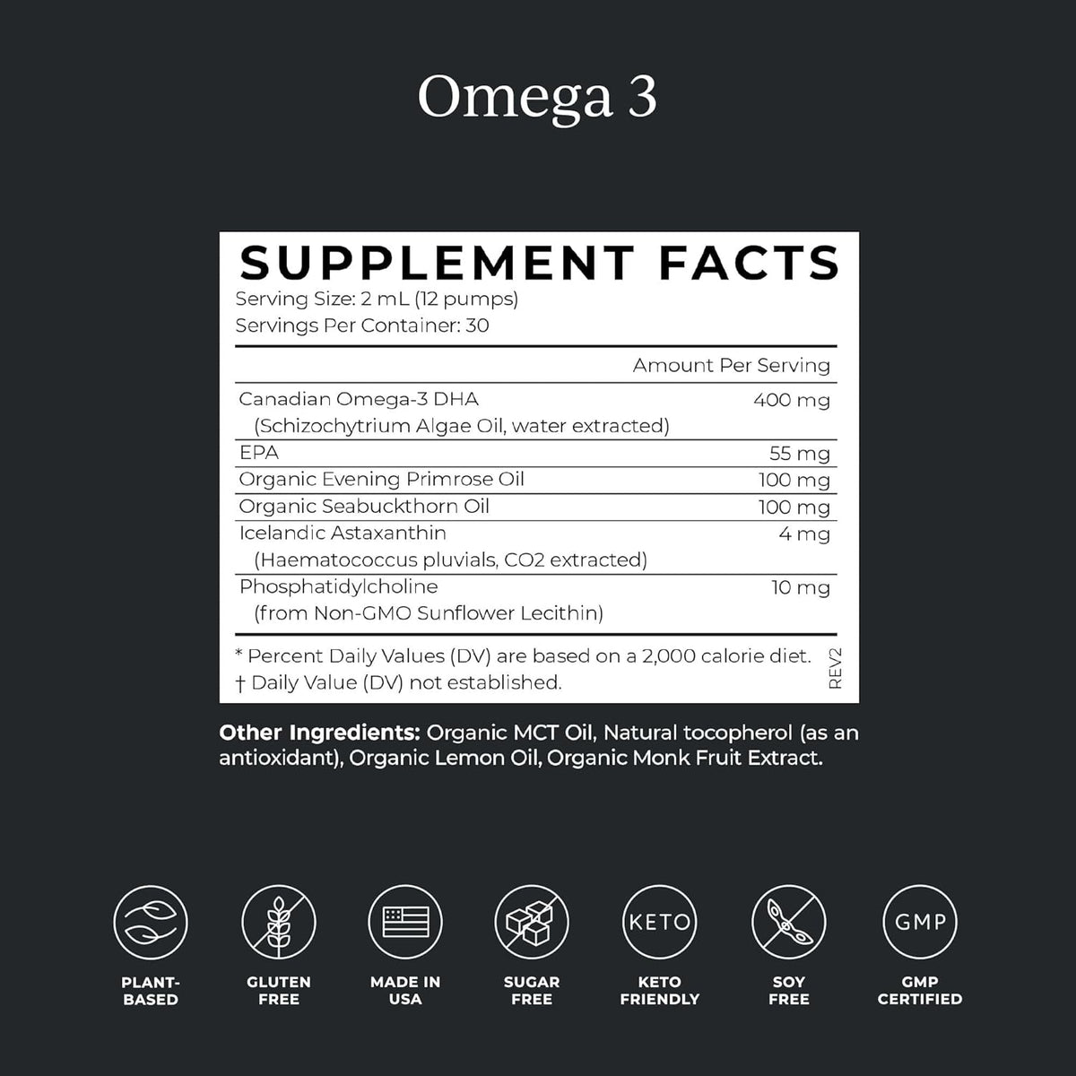 Liposomal Magnesium L-Threonate & DHA Vegan Omega 3 Bundle, Magnesium Supplement S9904