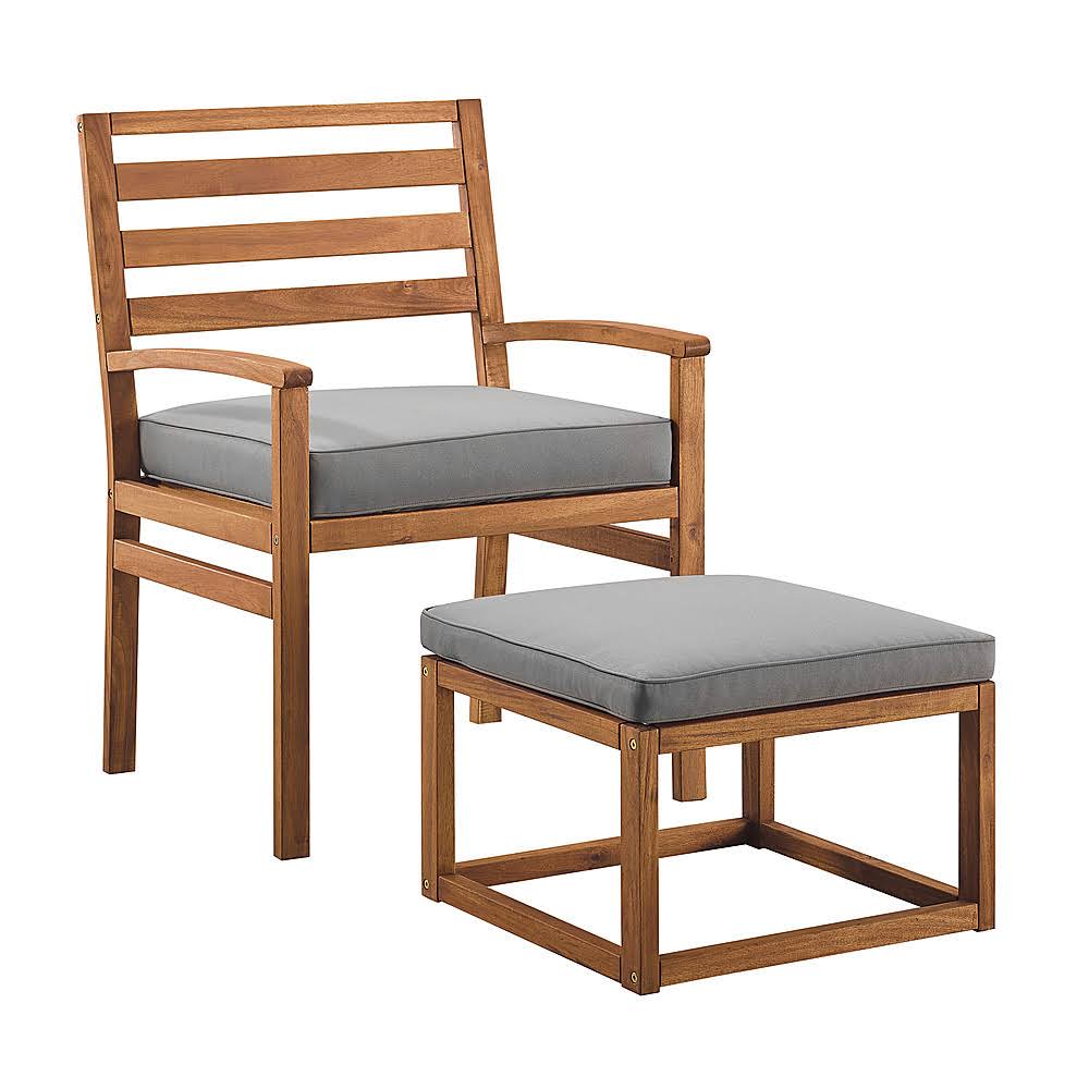 Acacia Wood Patio Chair with Ottoman F567