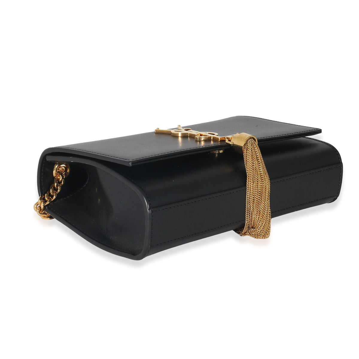 Black Smooth Leather Small Tassel Bag B88023