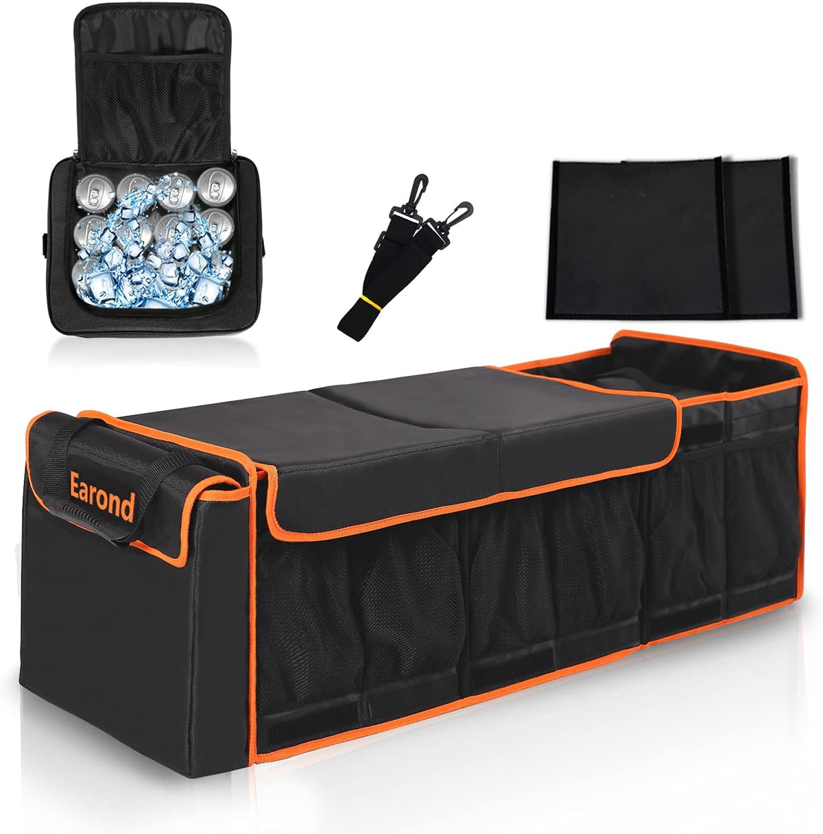 Collapsible Car Trunk Organizer with Insulation Cooler Bag B342812