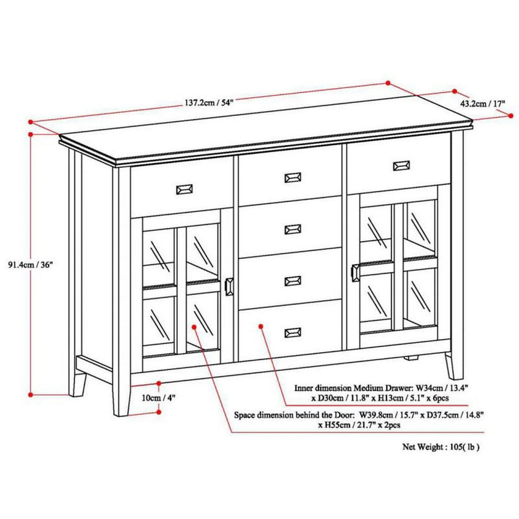 Russet Brown Sideboard Buffet C2205