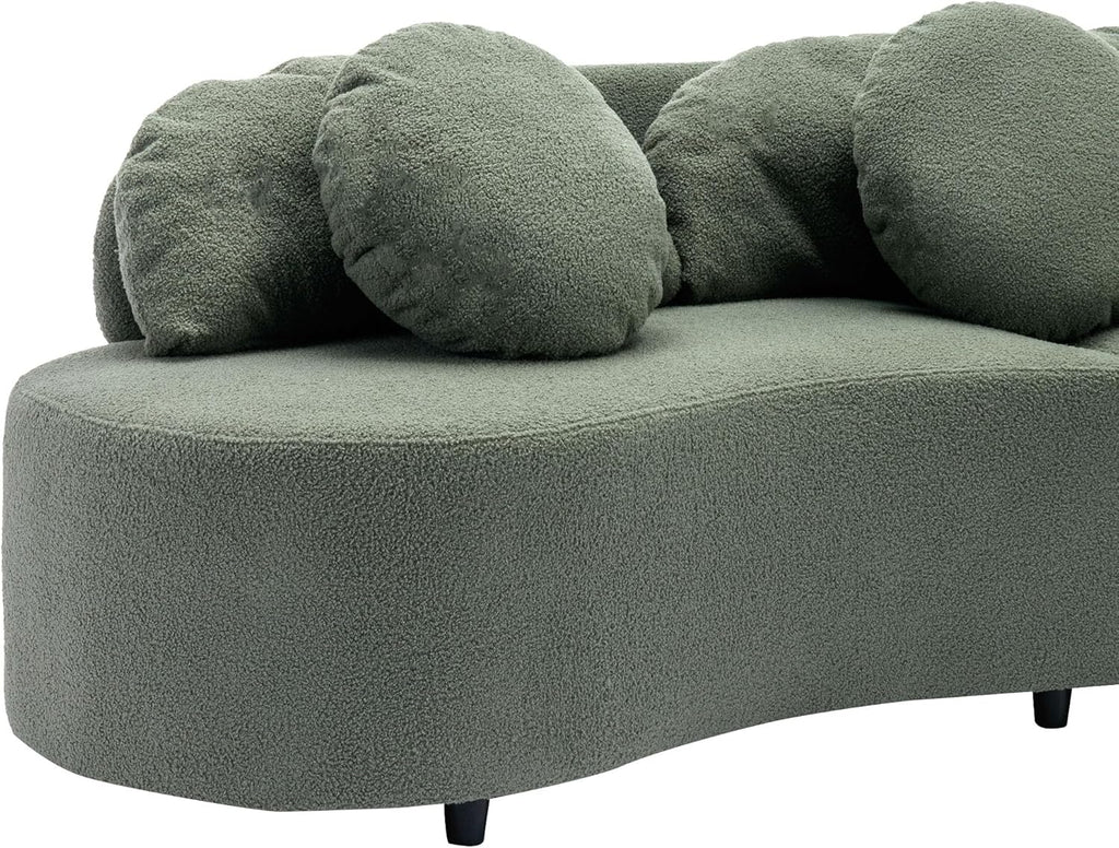 Green Velvet Curved Sectional Sofa I213