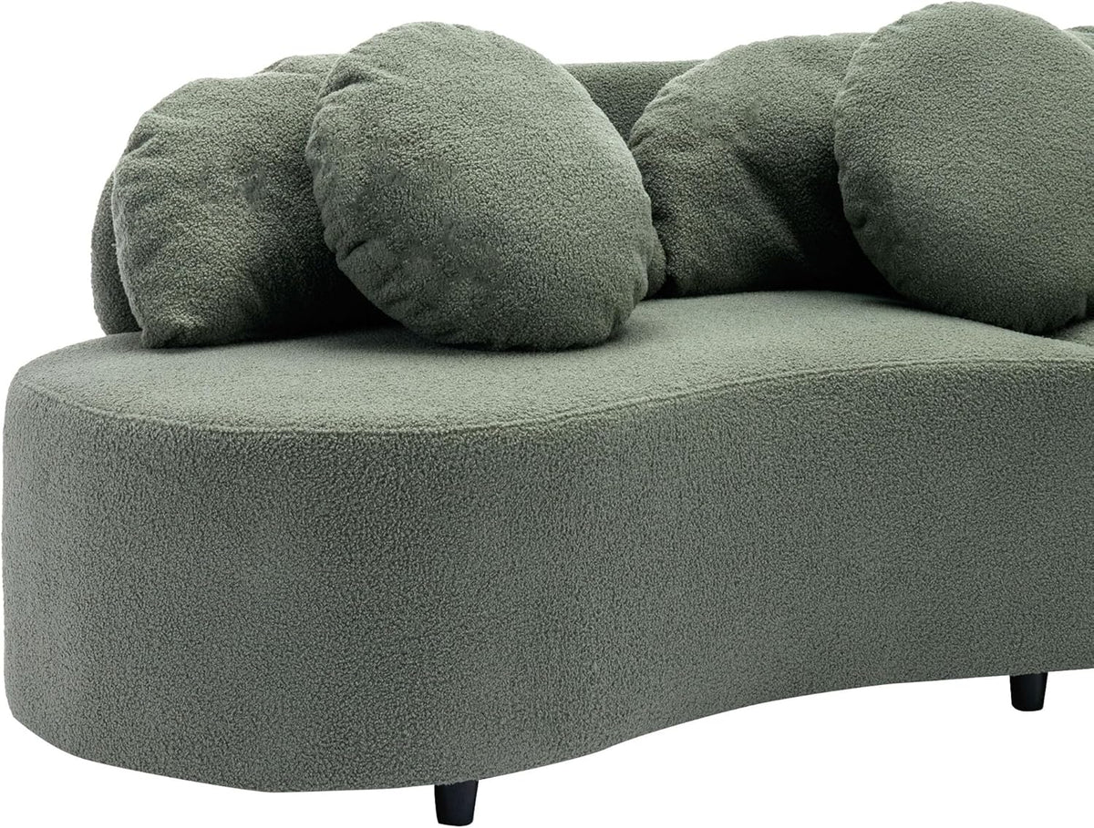 Green Velvet Curved Sectional Sofa I213
