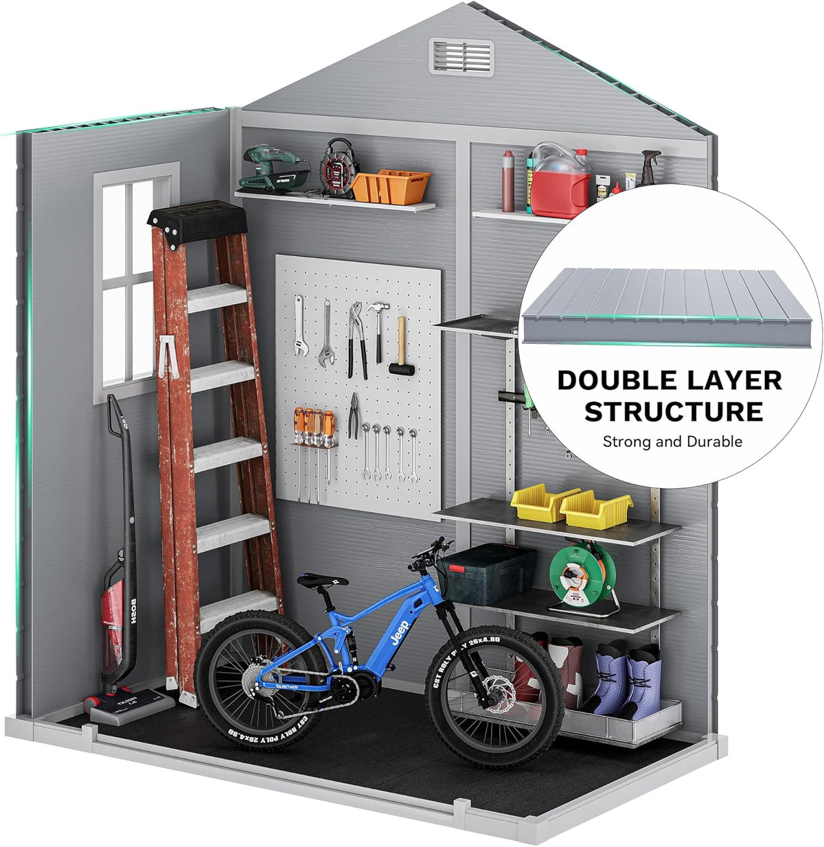 6.2x3.4 FT Resin Storage Shed with Lockable Door A994020