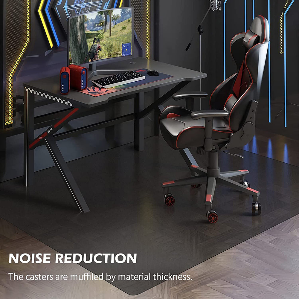 63" X 51" Vinyl Desk Chair Mat Protector (Translucent Black) Z4465