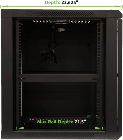 12U Wall Mount Server Cabinet Rack Enclosure with Glass Door Lock P3588