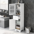 White 16.5" L x 14.2" W x 63.8" H Bathroom Storage Cabinet O78535