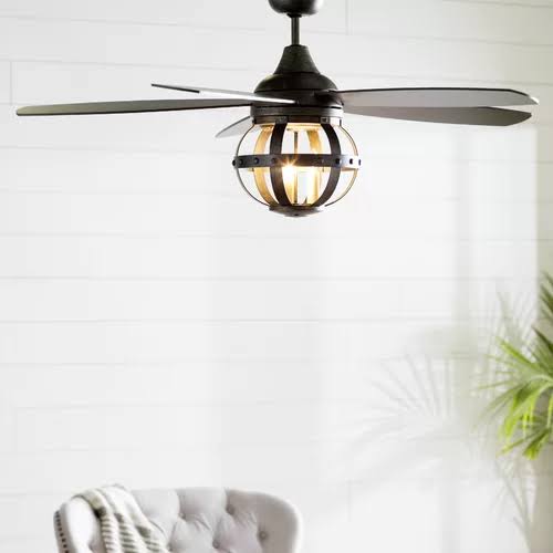 52x22 Caged Ceiling Fan with Remote Control and Light Kit R91571