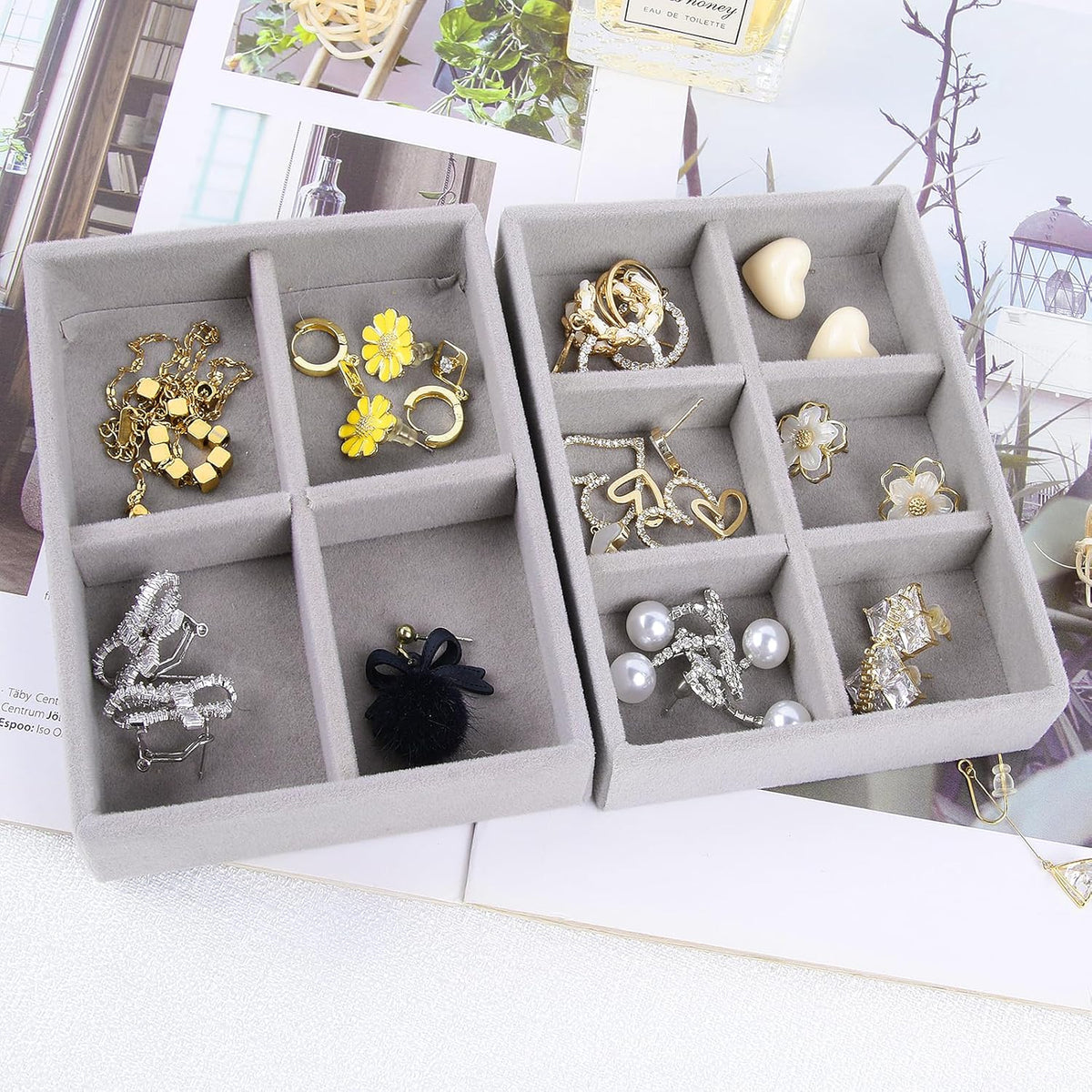 4PCS Stackable Jewelry Organizer Trays M4625