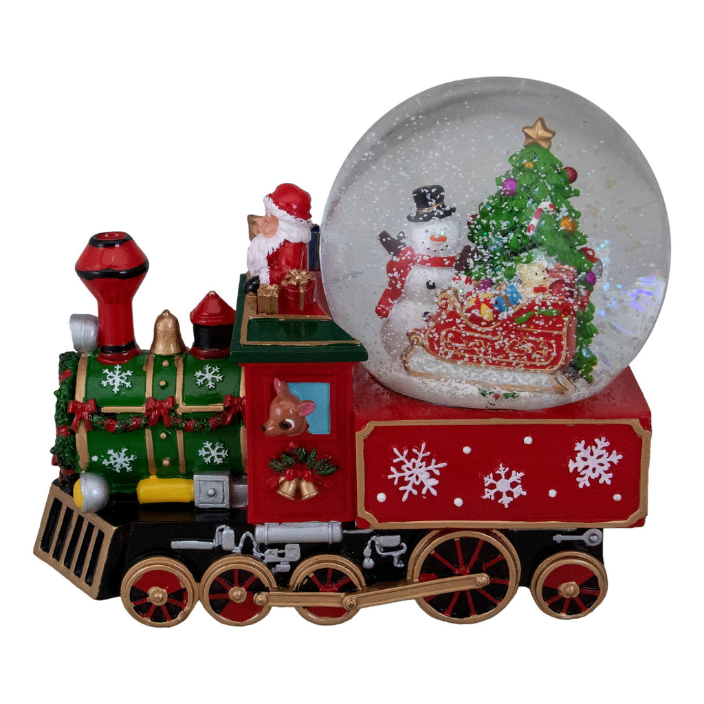 Green and Red Christmas Train Snow Globe F67589